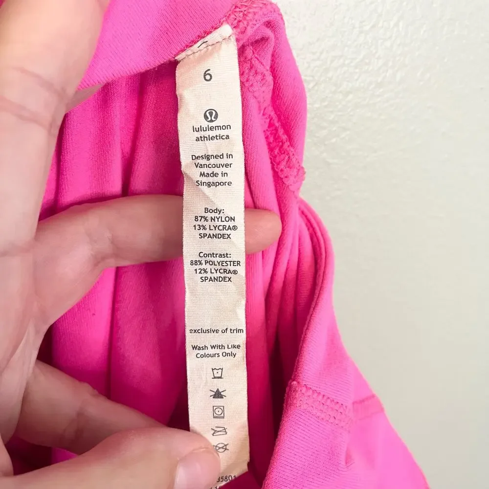 Lululemon Power Flow Leggings Size 6 Pink Capri Yoga Workout Train Activewear